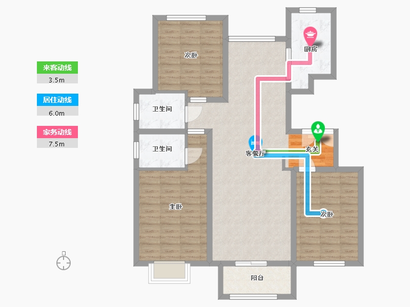 河北省-石家庄市-亨伦正顺府-99.77-户型库-动静线