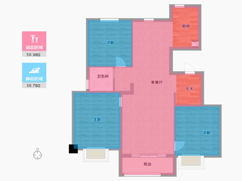 河北省-石家庄市-石家庄孔雀城-84.10-户型库-动静分区