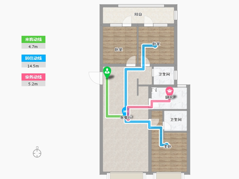 河北省-廊坊市-万科・翡翠华章-88.36-户型库-动静线