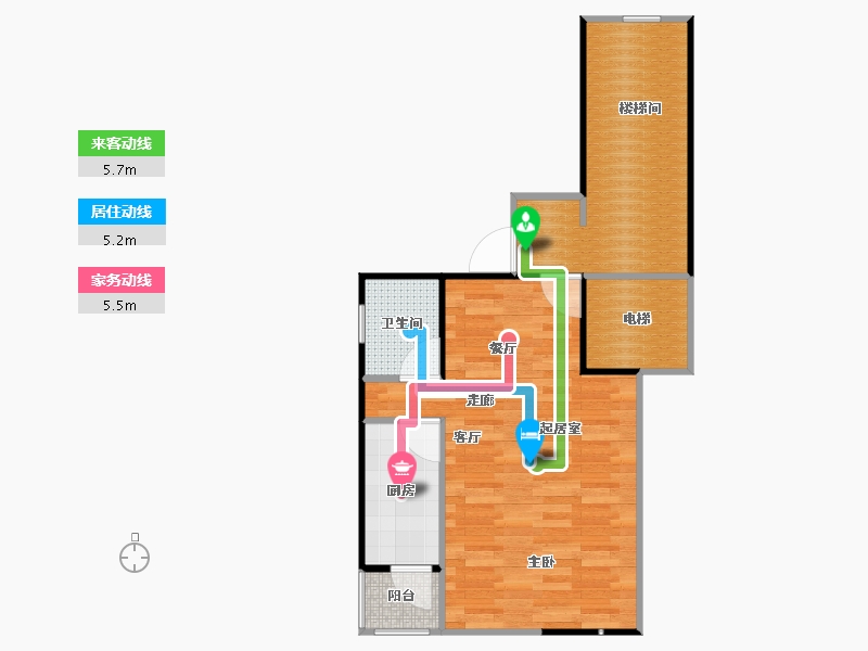 北京-北京市-馨港庄园幸福城-55.51-户型库-动静线