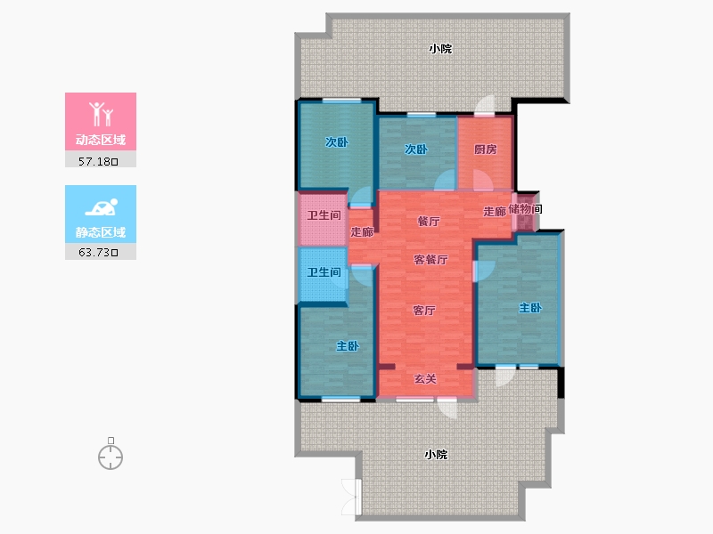 北京-北京市-万科四季花城-191.30-户型库-动静分区