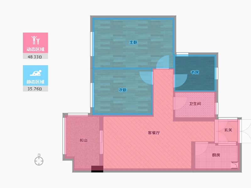 浙江省-杭州市-赞成.赞城-73.76-户型库-动静分区