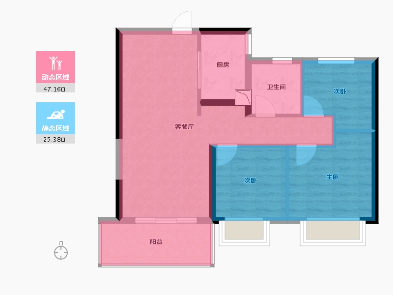 江西省-九江市-美的国宾府-65.00-户型库-动静分区