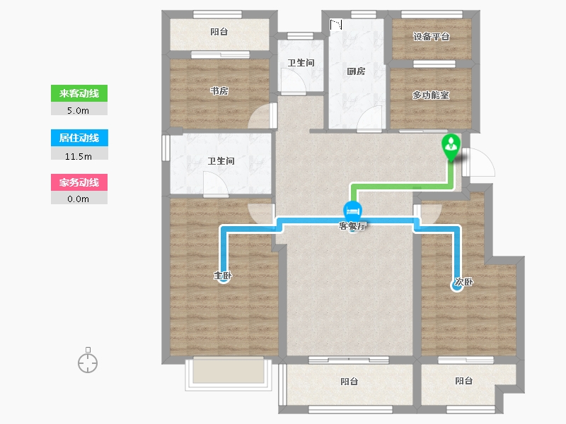 浙江省-嘉兴市-萃湖上郡-104.99-户型库-动静线