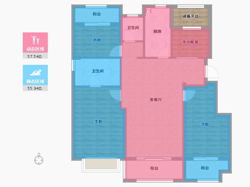 浙江省-嘉兴市-萃湖上郡-104.99-户型库-动静分区