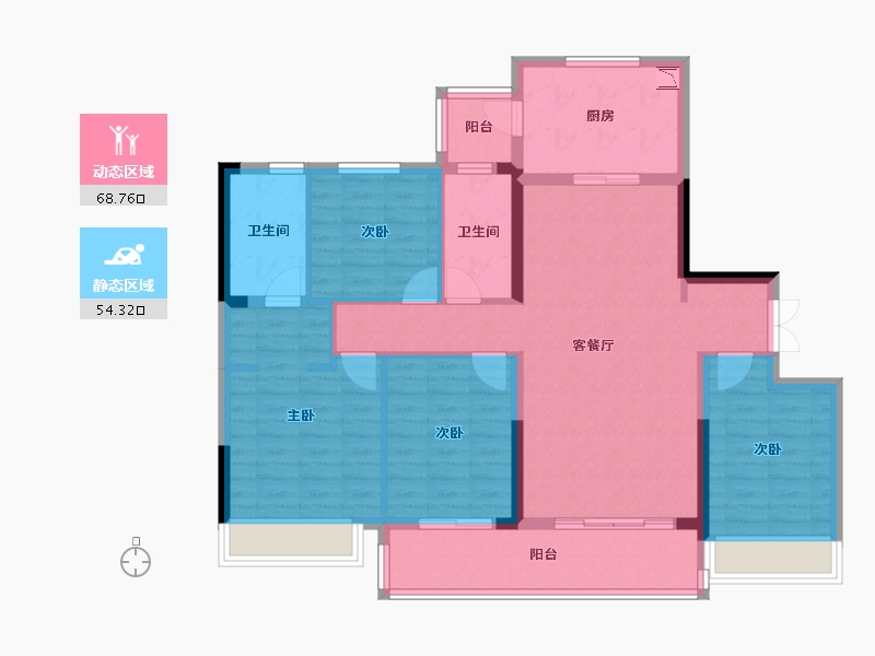 四川省-成都市-中海观园-110.32-户型库-动静分区