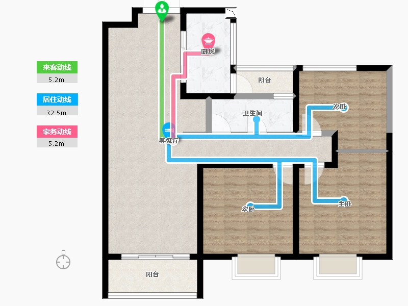 江苏省-盐城市-盐塘家园-106.00-户型库-动静线