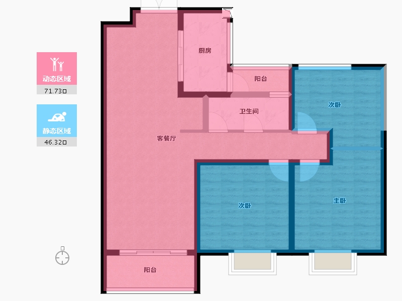 江苏省-盐城市-盐塘家园-106.00-户型库-动静分区