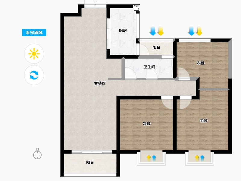 江苏省-盐城市-盐塘家园-106.00-户型库-采光通风