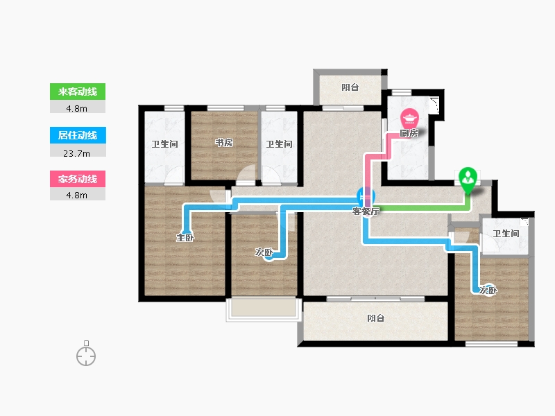 陕西省-西安市-招商雍景湾-120.47-户型库-动静线