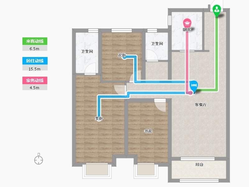 黑龙江省-哈尔滨市-中海・和院-95.23-户型库-动静线