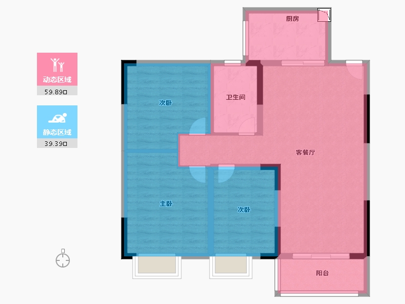 江苏省-徐州市-申花名都-89.00-户型库-动静分区