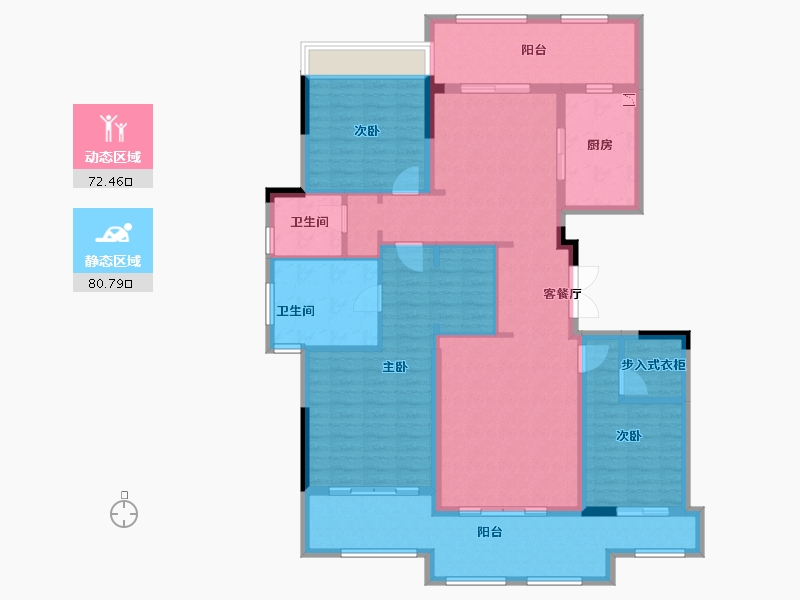 重庆-重庆市-绿城两江御园-138.14-户型库-动静分区