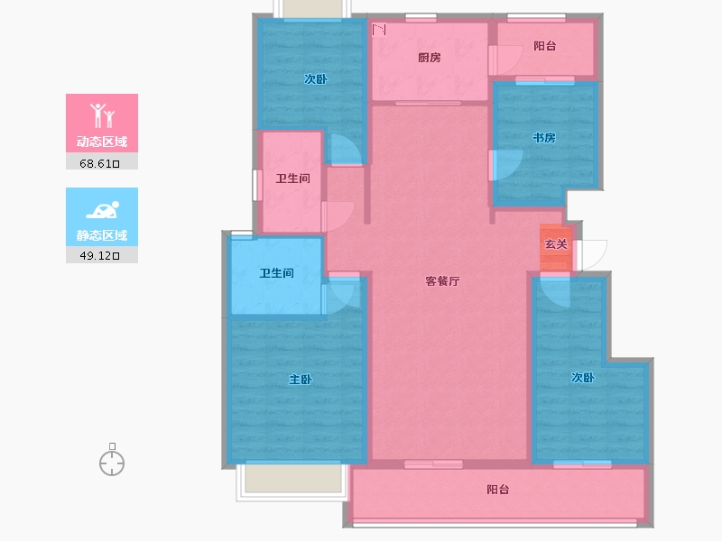 云南省-大理白族自治州-银河明珠-104.98-户型库-动静分区