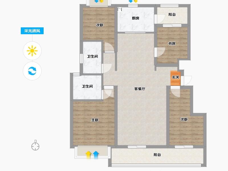 云南省-大理白族自治州-银河明珠-104.98-户型库-采光通风