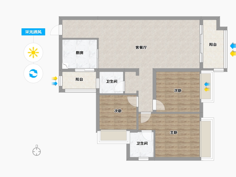 广东省-韶关市-左岸府-91.72-户型库-采光通风