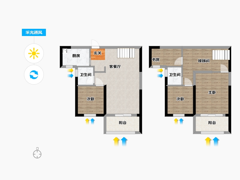 湖南省-长沙市-阳光城檀悦-93.63-户型库-采光通风