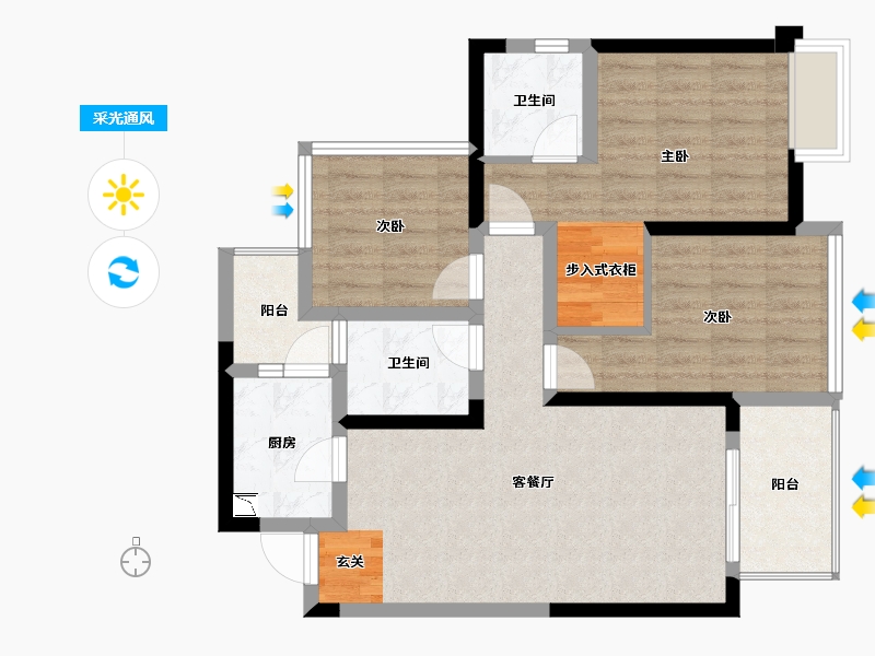 四川省-成都市-百悦国际社区相寓-78.62-户型库-采光通风