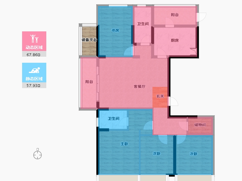 浙江省-杭州市-汇高栢悦中心-114.71-户型库-动静分区