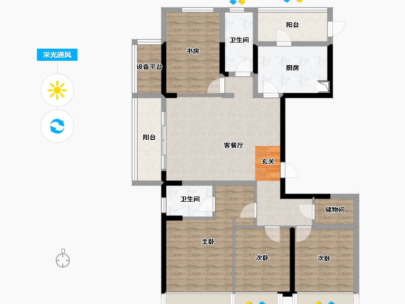 浙江省-杭州市-汇高栢悦中心-114.71-户型库-采光通风