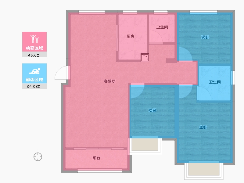 河北省-秦皇岛市-兴龙紫云府-71.59-户型库-动静分区