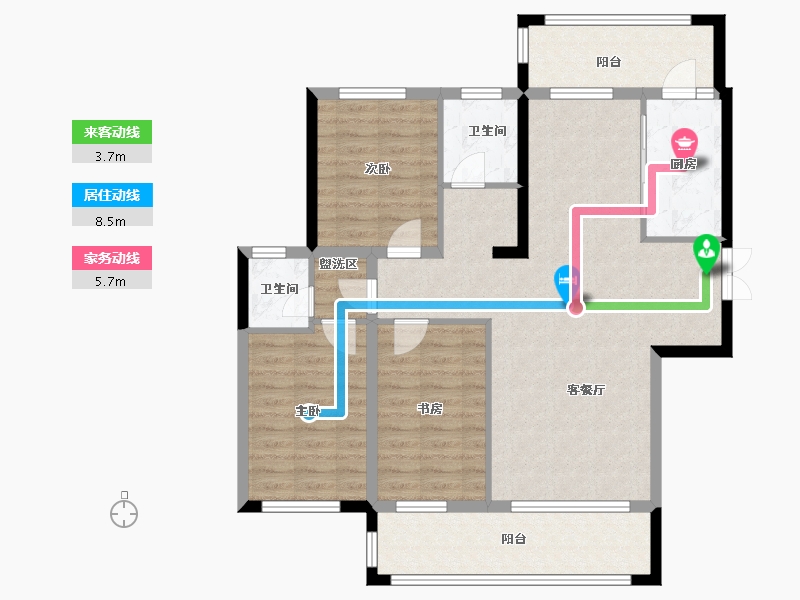 黑龙江省-哈尔滨市-鑫丰云筑-103.32-户型库-动静线