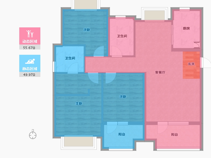 湖北省-襄阳市-东津世纪城-94.00-户型库-动静分区