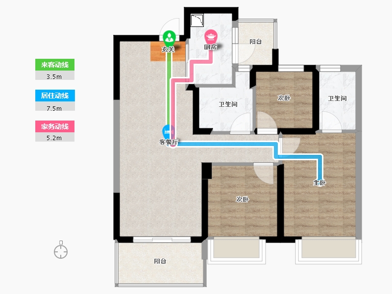 四川省-成都市-中海万锦熙岸二期-72.88-户型库-动静线