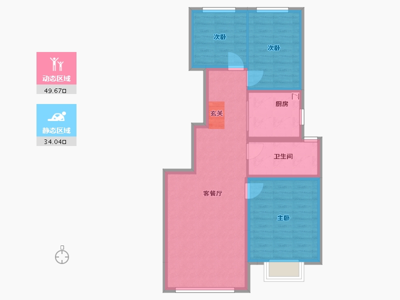 吉林省-长春市-保利云上-74.56-户型库-动静分区