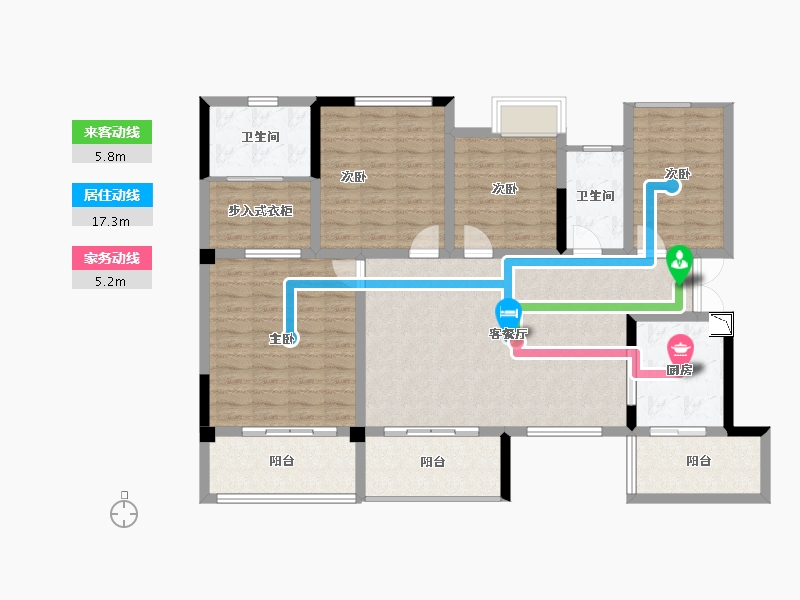 四川省-德阳市-万象国际城-125.60-户型库-动静线