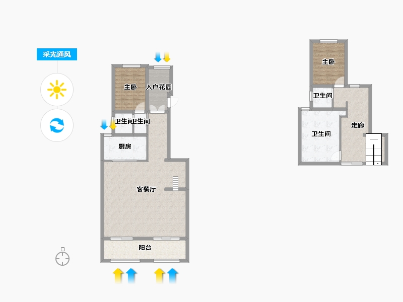 陕西省-西安市-福星惠誉美术城・云玺-120.80-户型库-采光通风