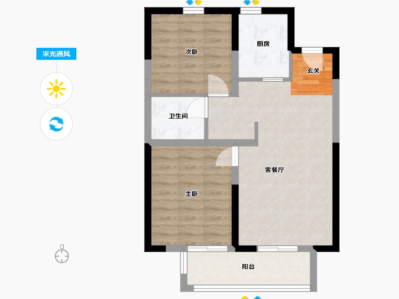 吉林省-长春市-新星宇摩登公园-61.19-户型库-采光通风