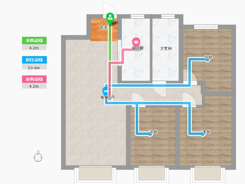 吉林省-长春市-金地江山�L�A-70.81-户型库-动静线