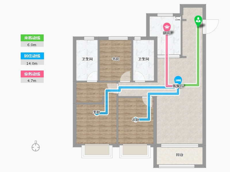 黑龙江省-哈尔滨市-华润置地悦府-88.28-户型库-动静线