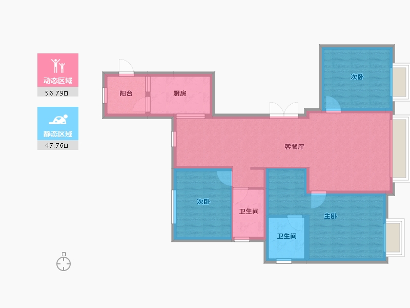 辽宁省-铁岭市-常青郡-93.34-户型库-动静分区