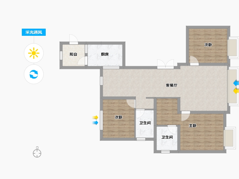 辽宁省-铁岭市-常青郡-93.34-户型库-采光通风