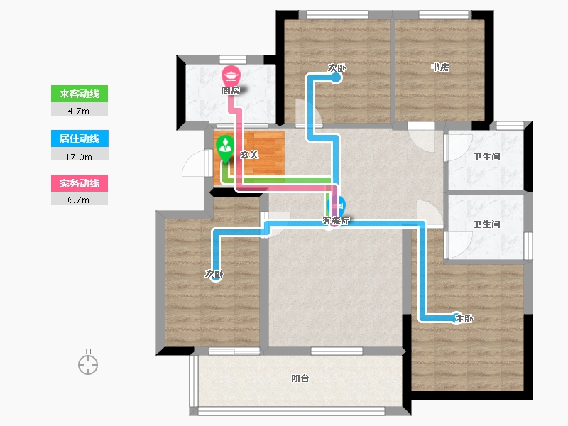 安徽省-合肥市-荣盛・书香府邸-95.86-户型库-动静线