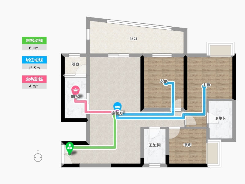 重庆-重庆市-江北嘴壹号院·西苑-94.20-户型库-动静线