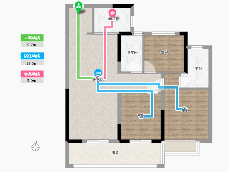 安徽省-合肥市-融创・滨湖印-81.96-户型库-动静线