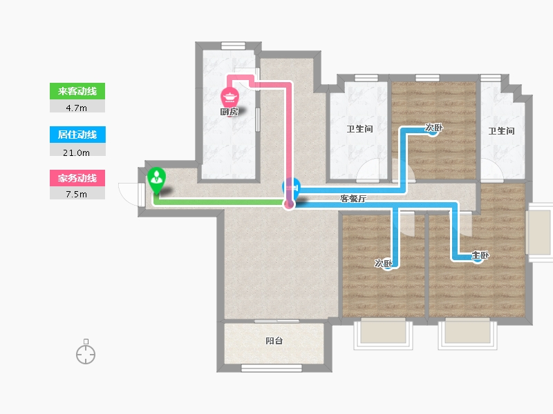 广东省-惠州市-中洲湾上花园-90.08-户型库-动静线