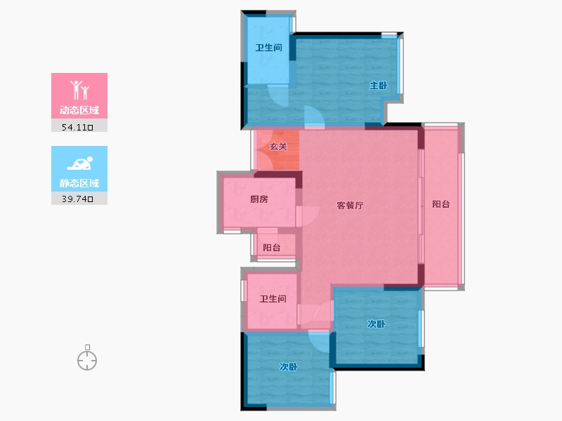 四川省-成都市-花样年江山-83.14-户型库-动静分区