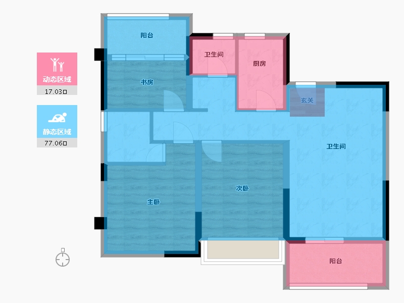 四川省-成都市-铂悦郡二期公园墅-82.14-户型库-动静分区