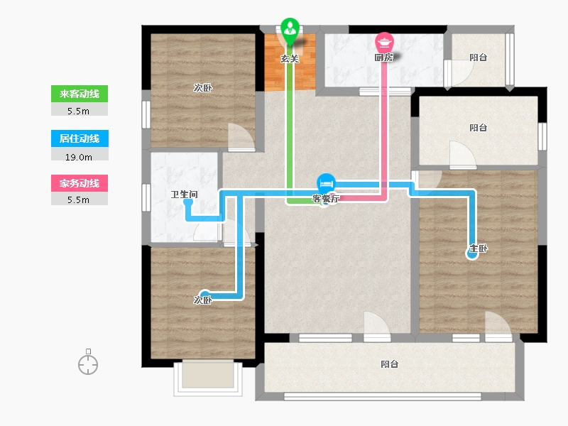 四川省-成都市-朗诗上林熙华府SOHO-103.95-户型库-动静线