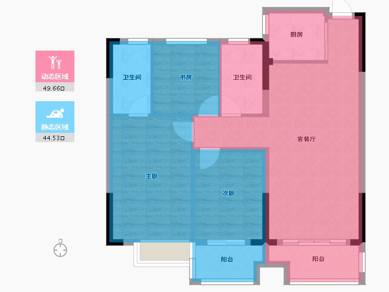 浙江省-金华市-中月珑园-84.86-户型库-动静分区