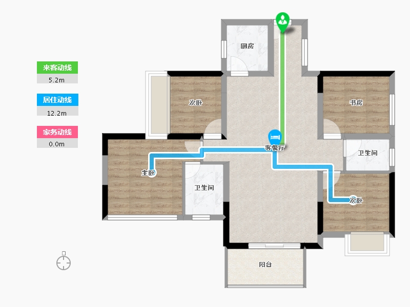 四川省-遂宁市-碧桂园中环壹号-86.41-户型库-动静线