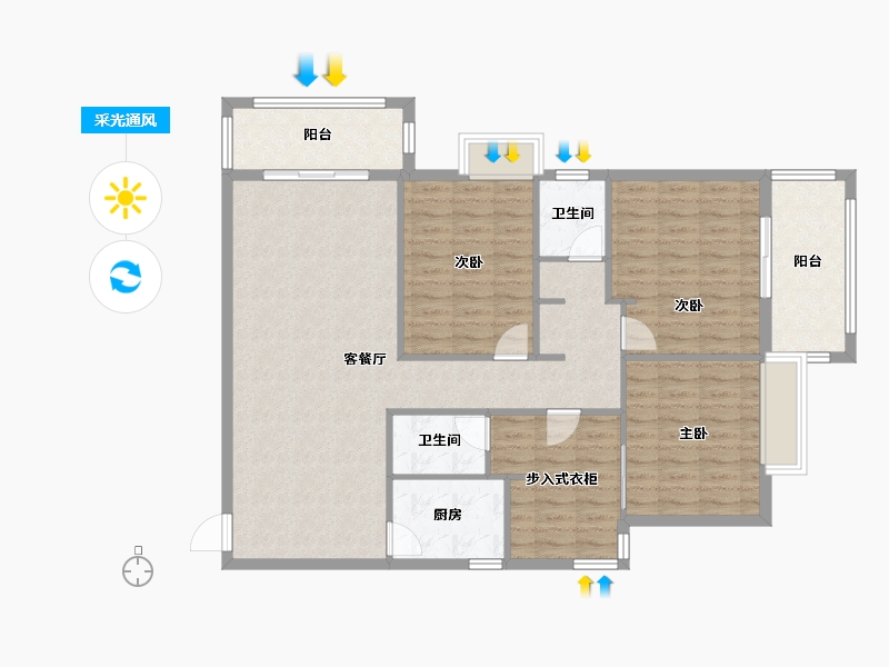 福建省-福州市-前岐雅筑-114.97-户型库-采光通风