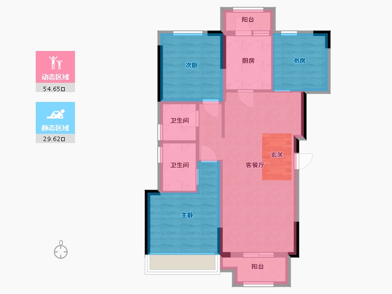 四川省-成都市-招商愉樾-74.75-户型库-动静分区