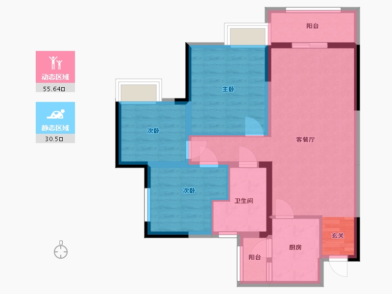 四川省-成都市-书香华府-76.23-户型库-动静分区