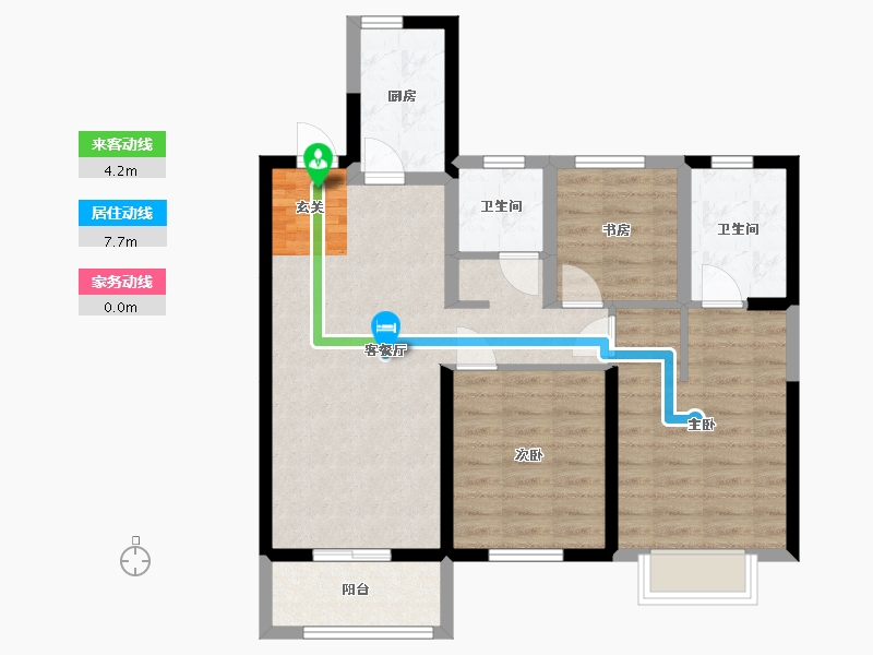 浙江省-绍兴市-东镀 玺悦府-77.47-户型库-动静线