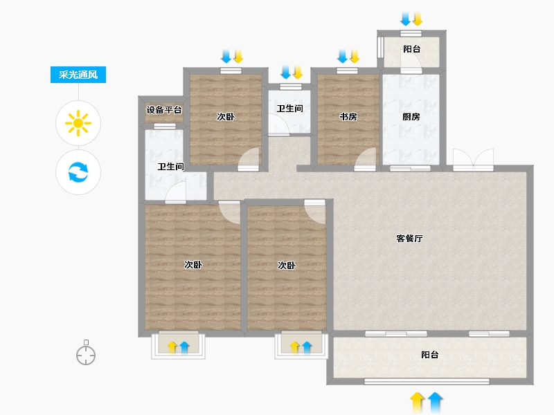 河南省-洛阳市-定鼎府-137.00-户型库-采光通风